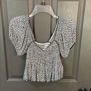 Urban Outfitters Black and White Patterned Blouse